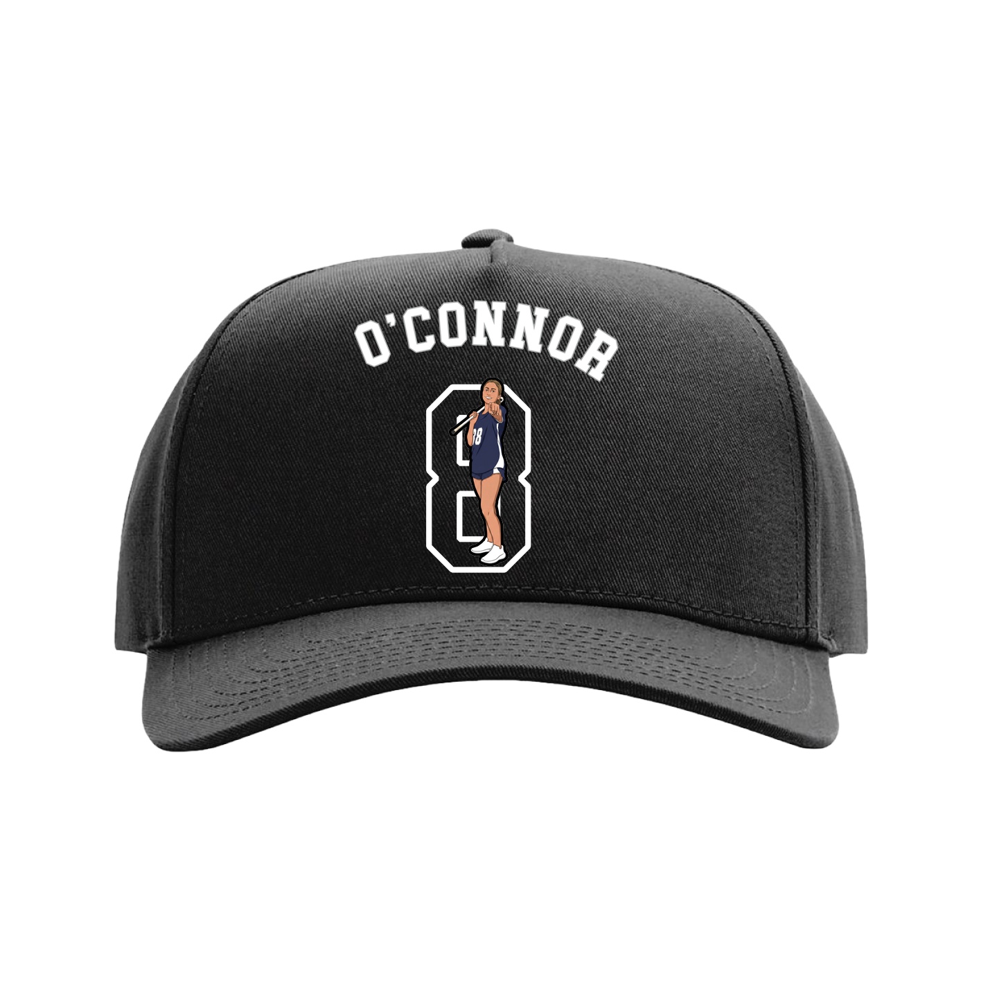 Full Fabric Five-Panel Champ Cap — Shirsey Arch in Black
