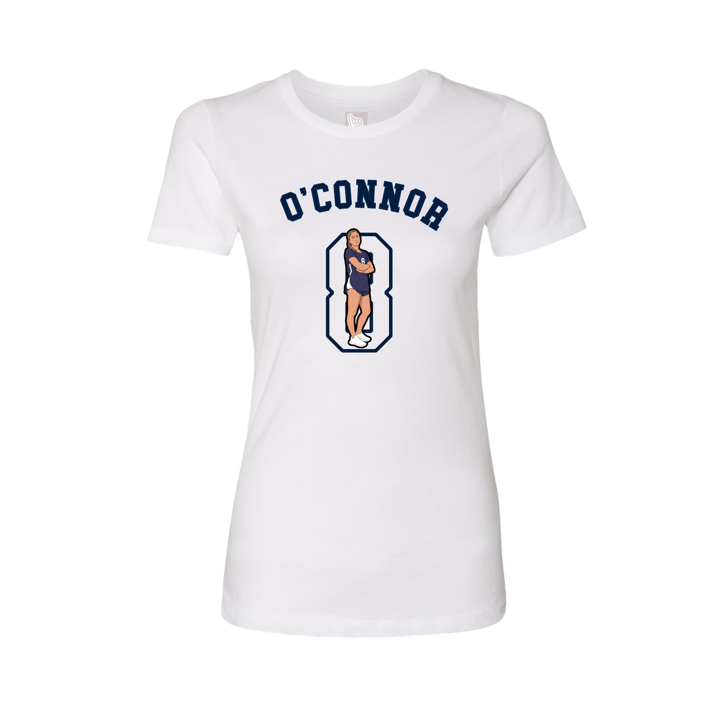 Fitted Women's Tee — Shirsey Arch in White