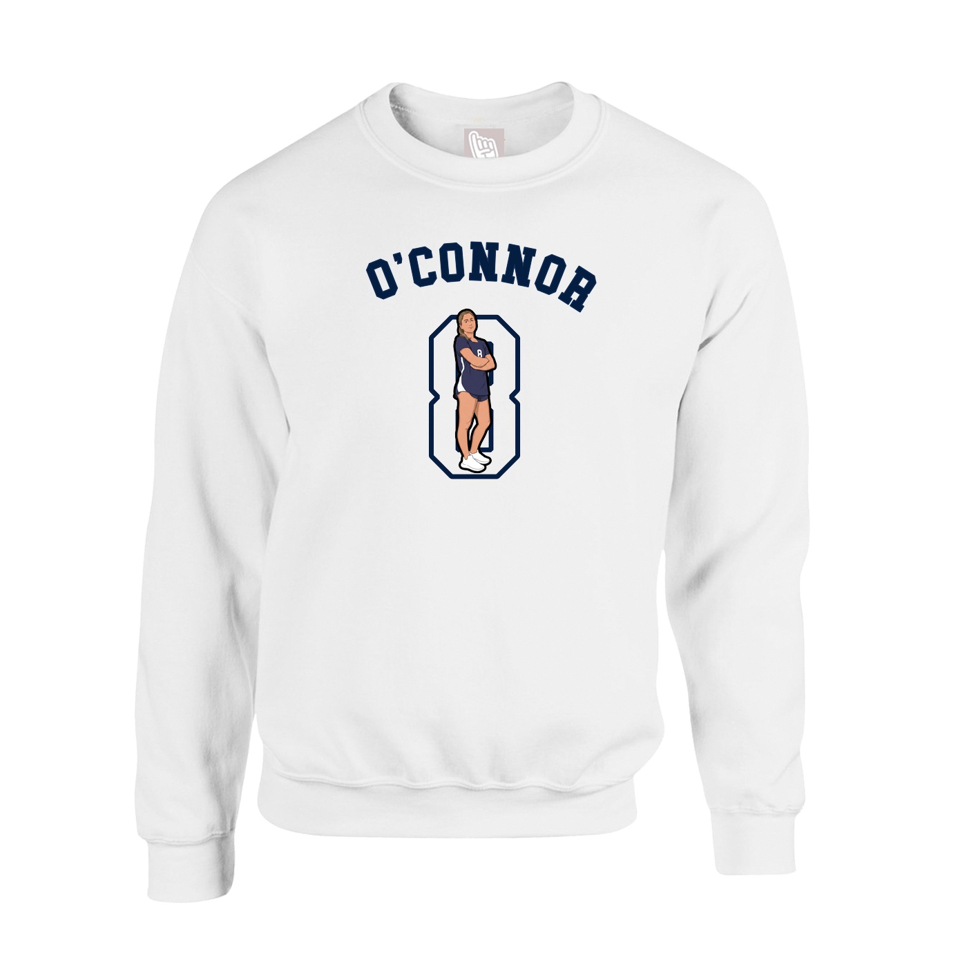 Fleece Crew — Shirsey Arch in White