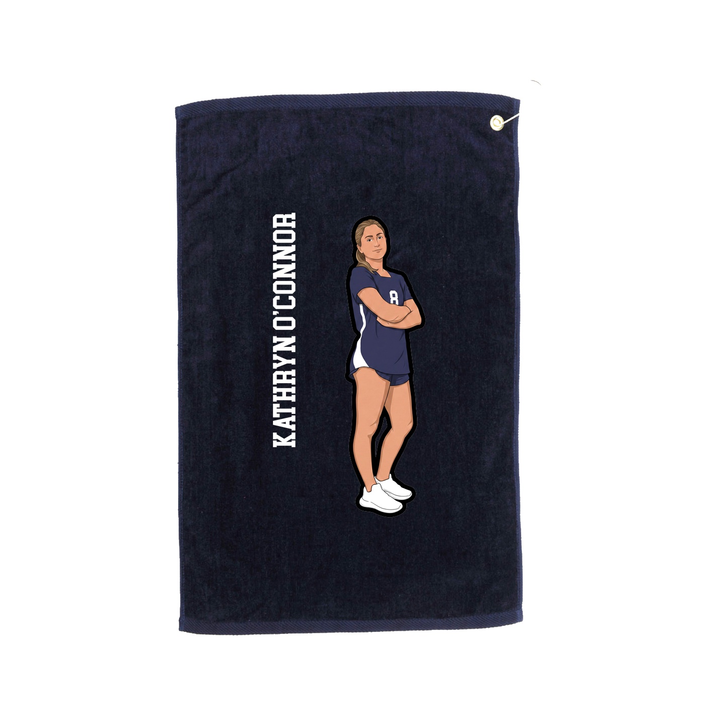 Golf Towel — Name Vertical in Navy