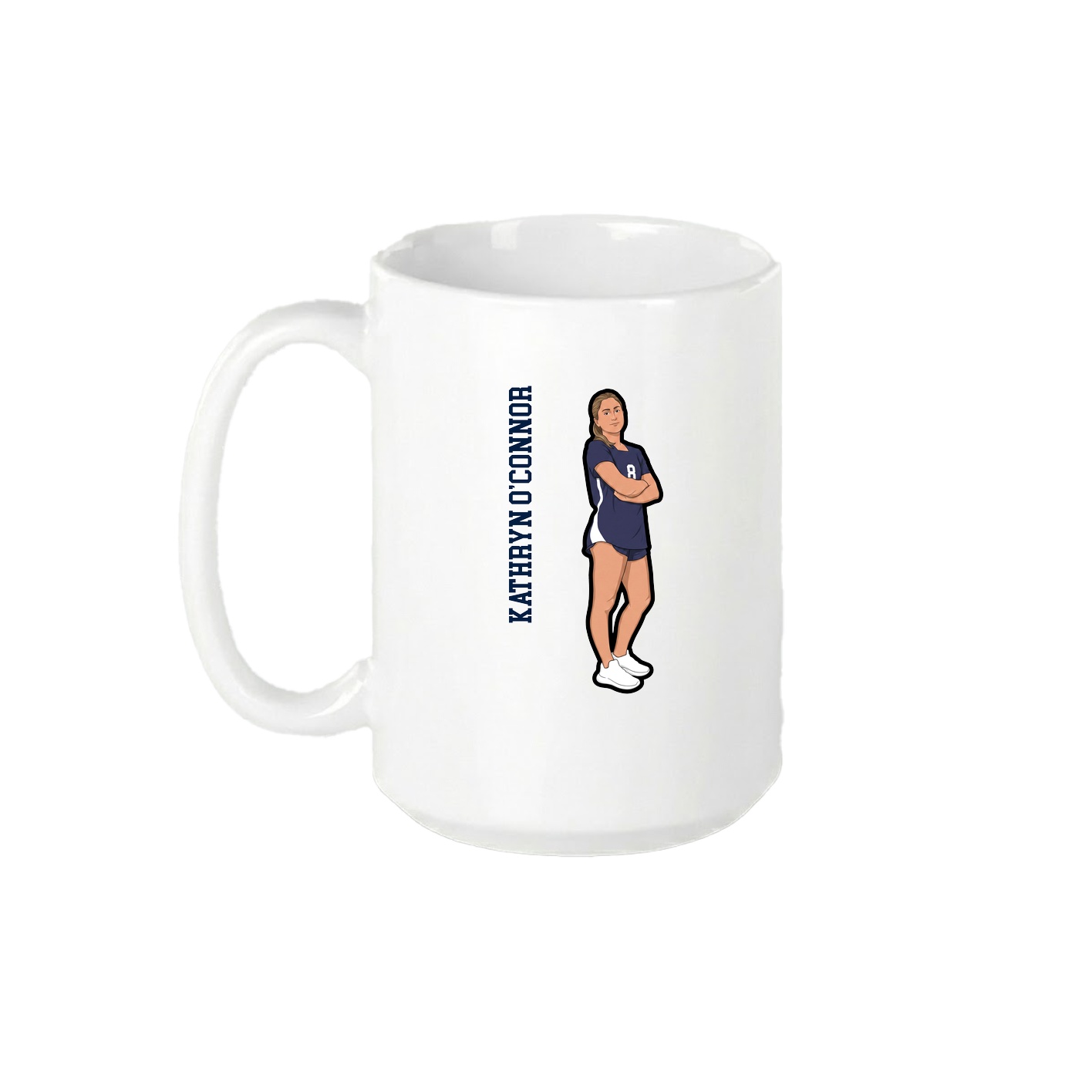 15oz Coffee Mug — Name Vertical in White