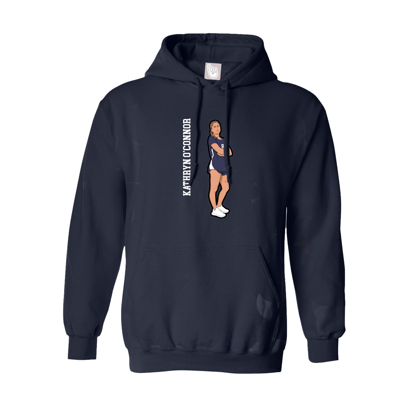 Youth Hoodie — Name Vertical in Navy