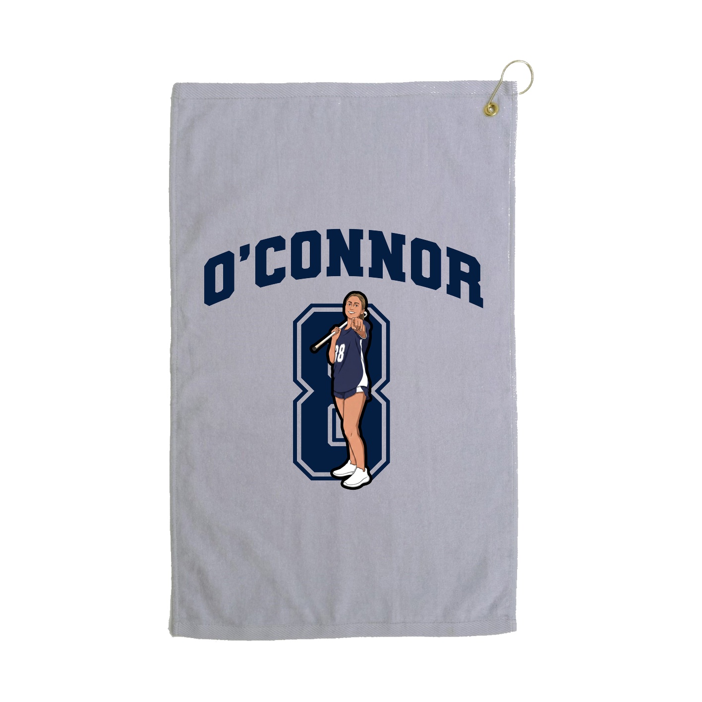 Golf Towel — Number in Grey
