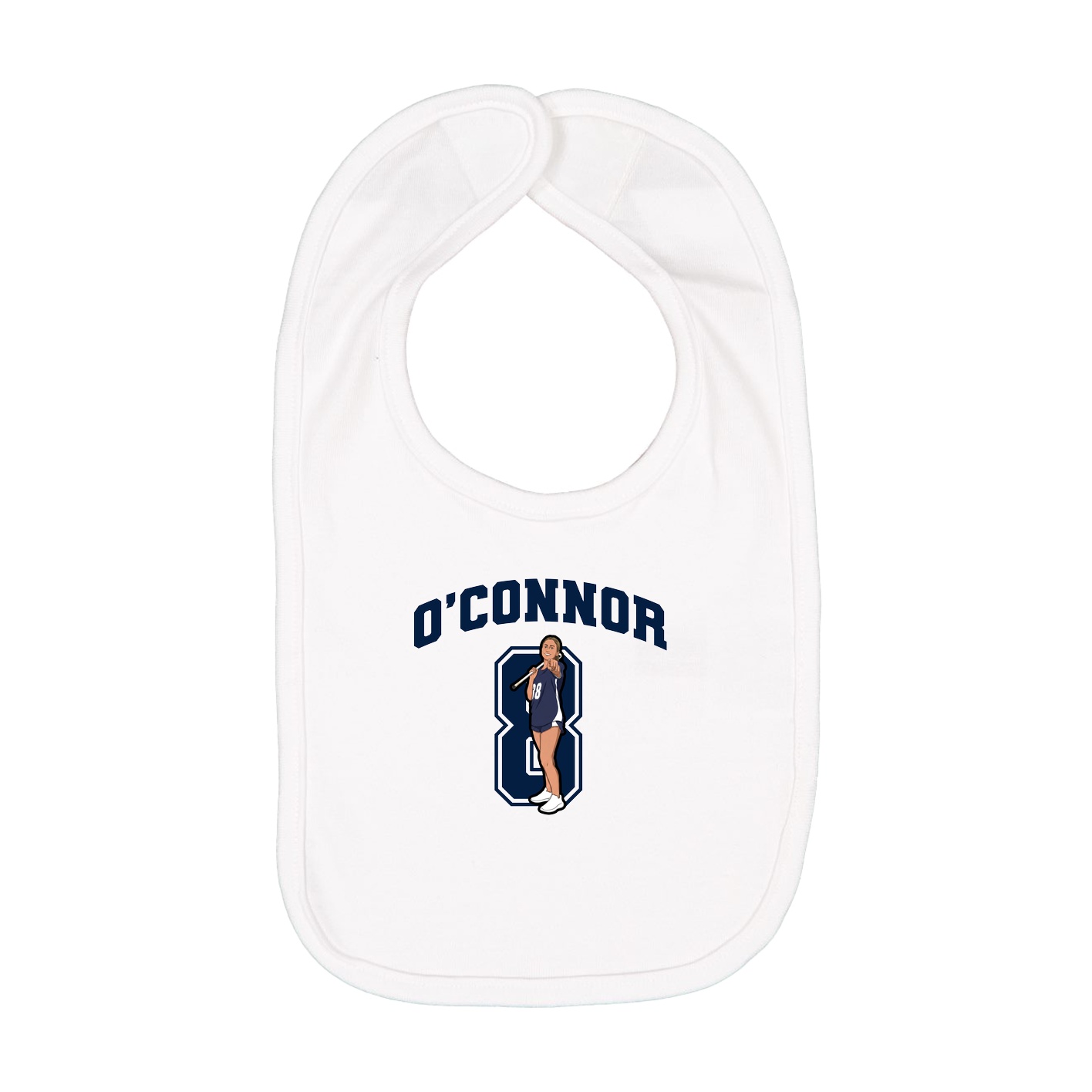 Infant Bib — Number in White