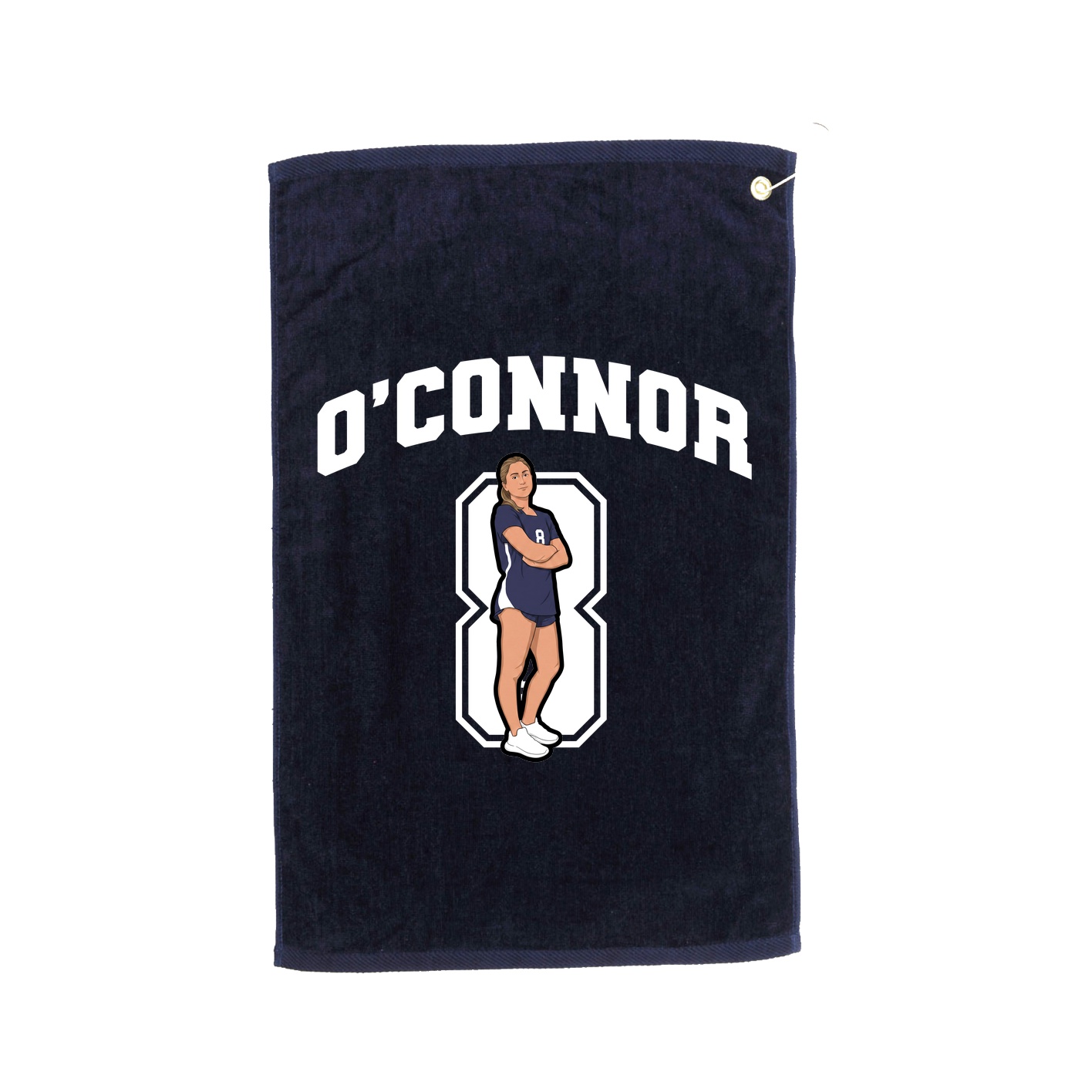 Golf Towel — Number in Navy