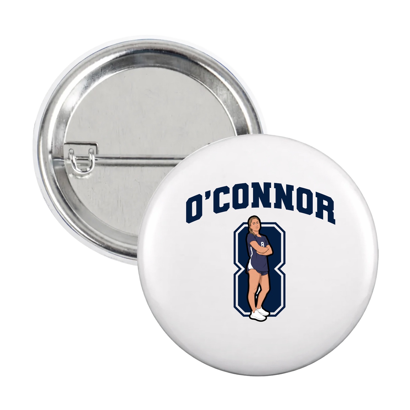 Game Day Button — Number in White