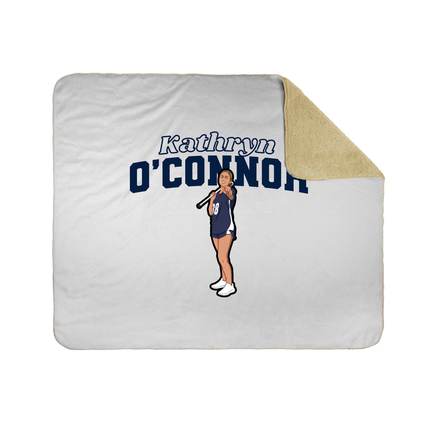 Throw Blanket — Name Arch in White