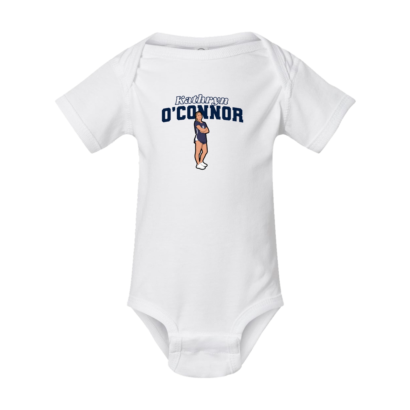Baby Onesie — Name Arch in White