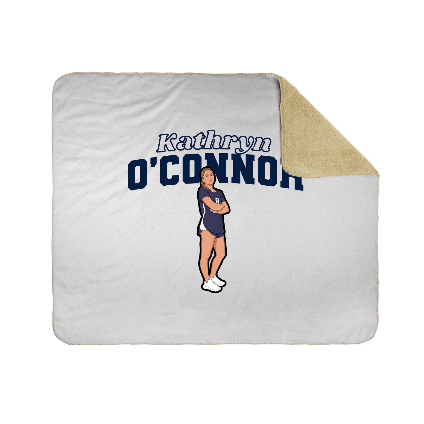 Throw Blanket — Name Arch in White