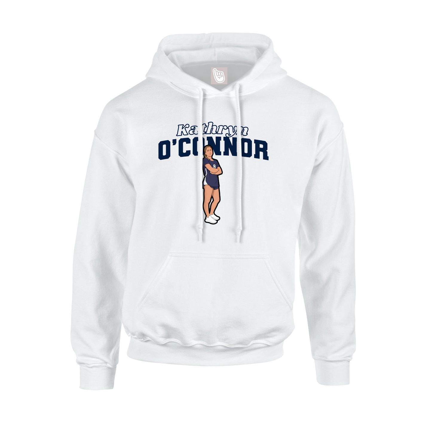Hoodie — Name Arch in White