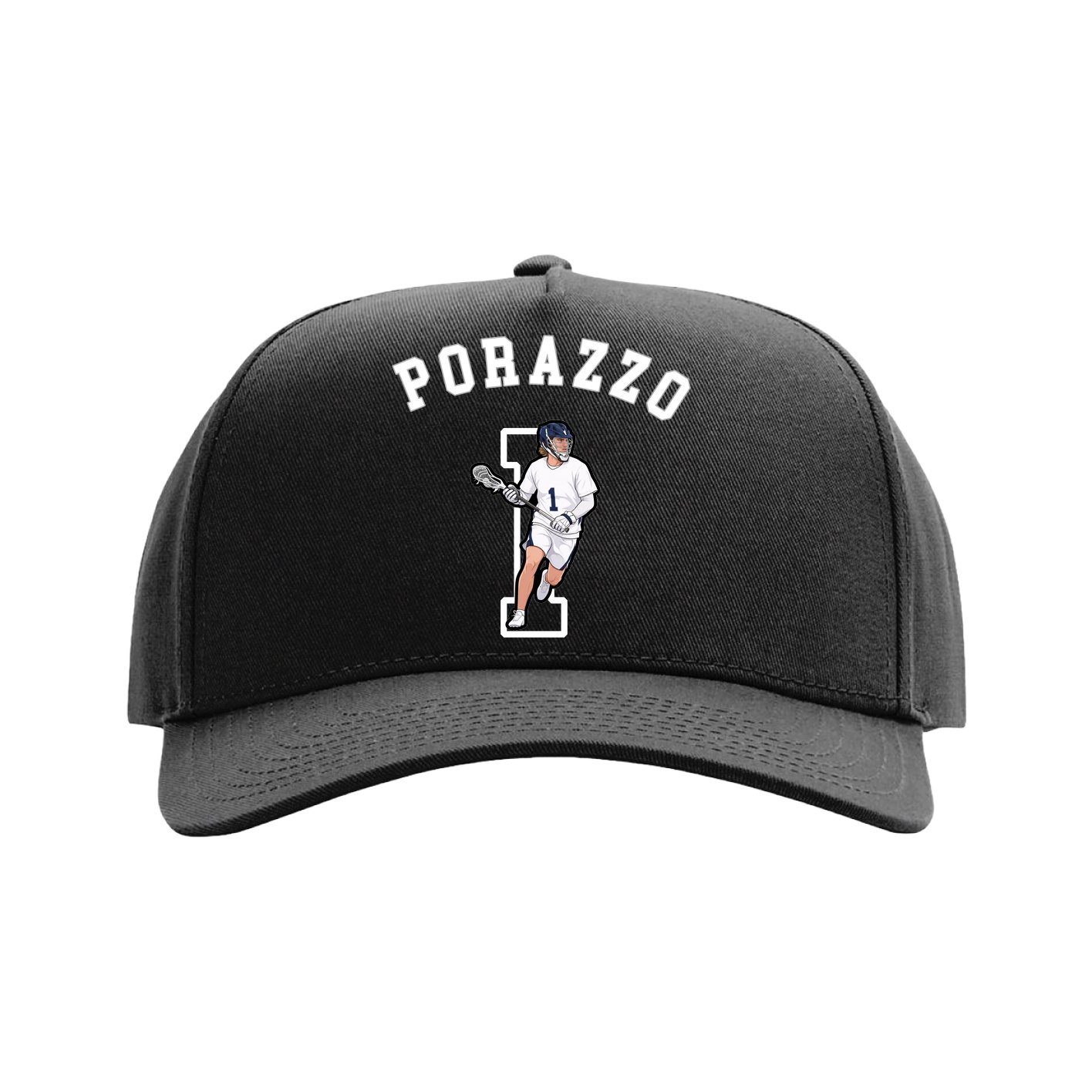 Full Fabric Five-Panel Champ Cap — Shirsey Arch in Black