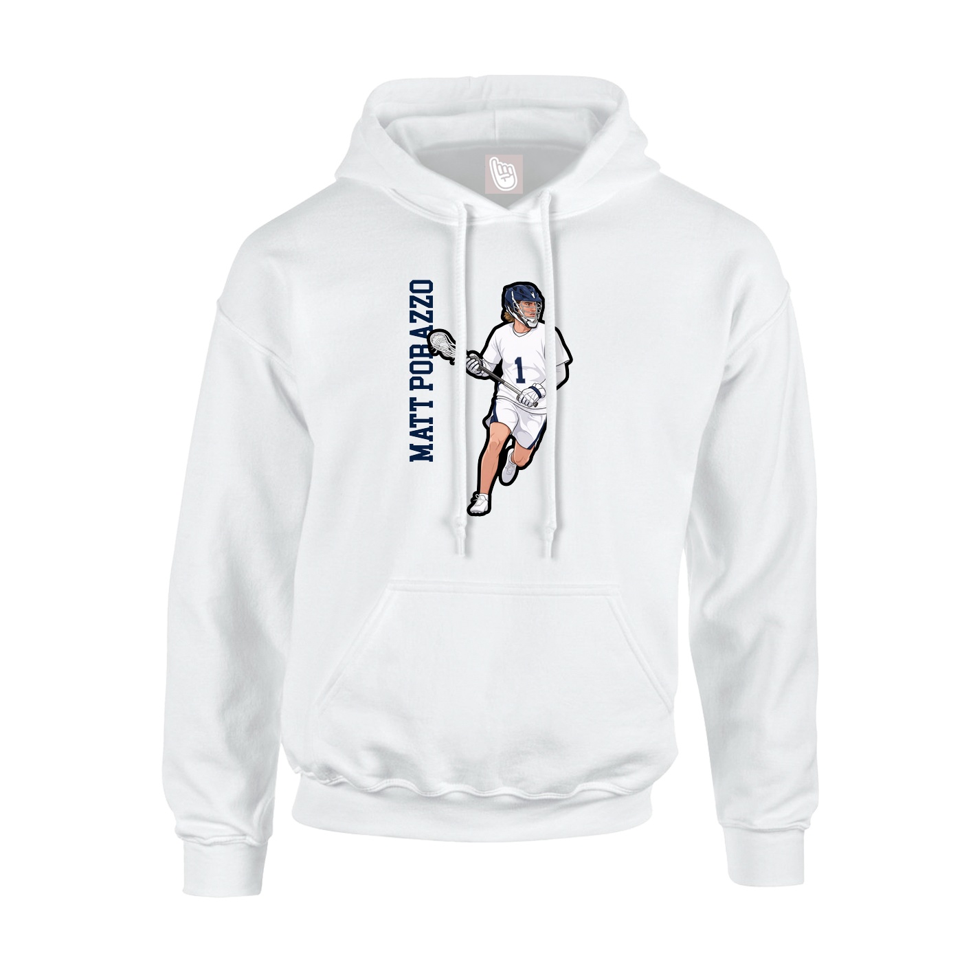 Hoodie — Name Vertical in White
