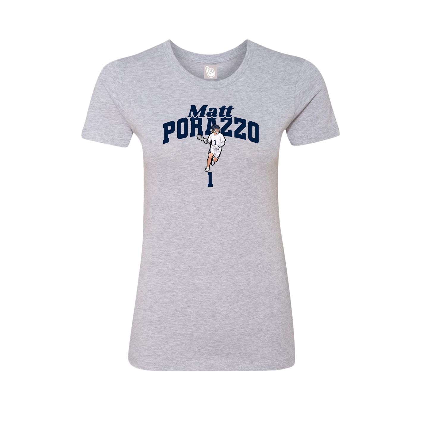 Fitted Women's Tee — Signature Arch in Grey