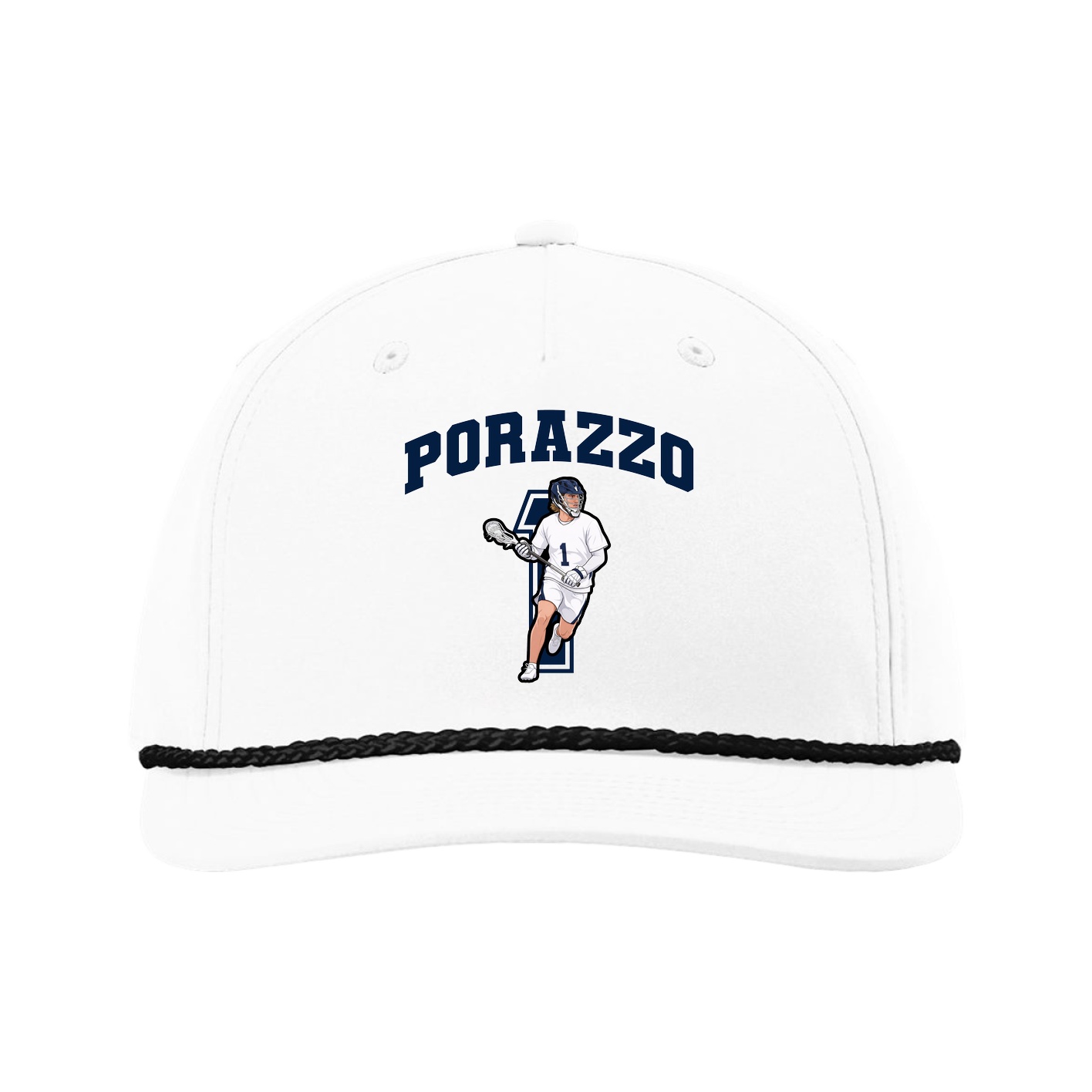 Five-Panel Classic Rope Cap — Number in White