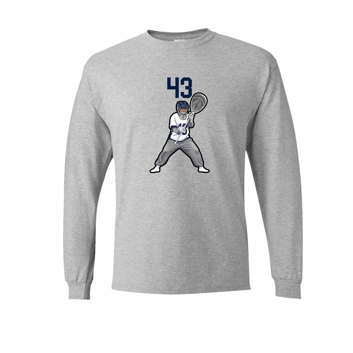 Long Sleeve Tee — Number Top in Grey