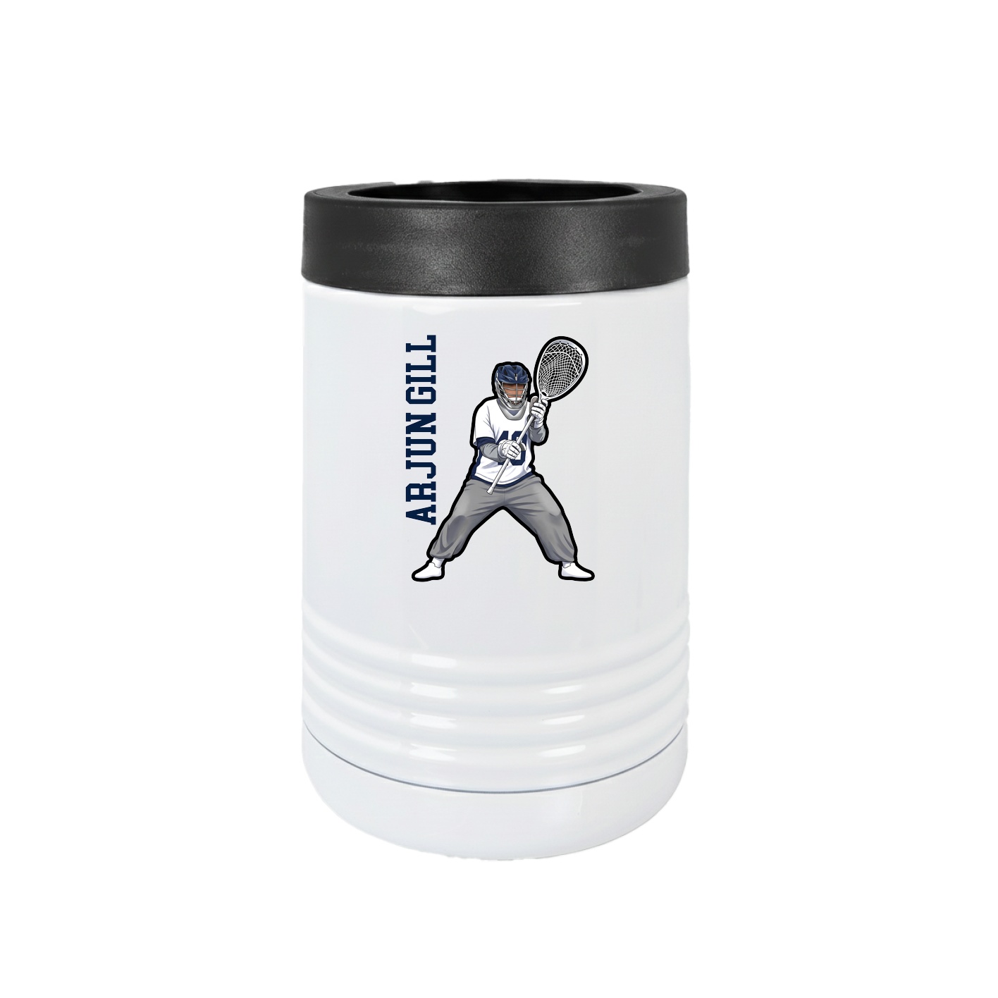 Beverage Holder — Name Vertical in White