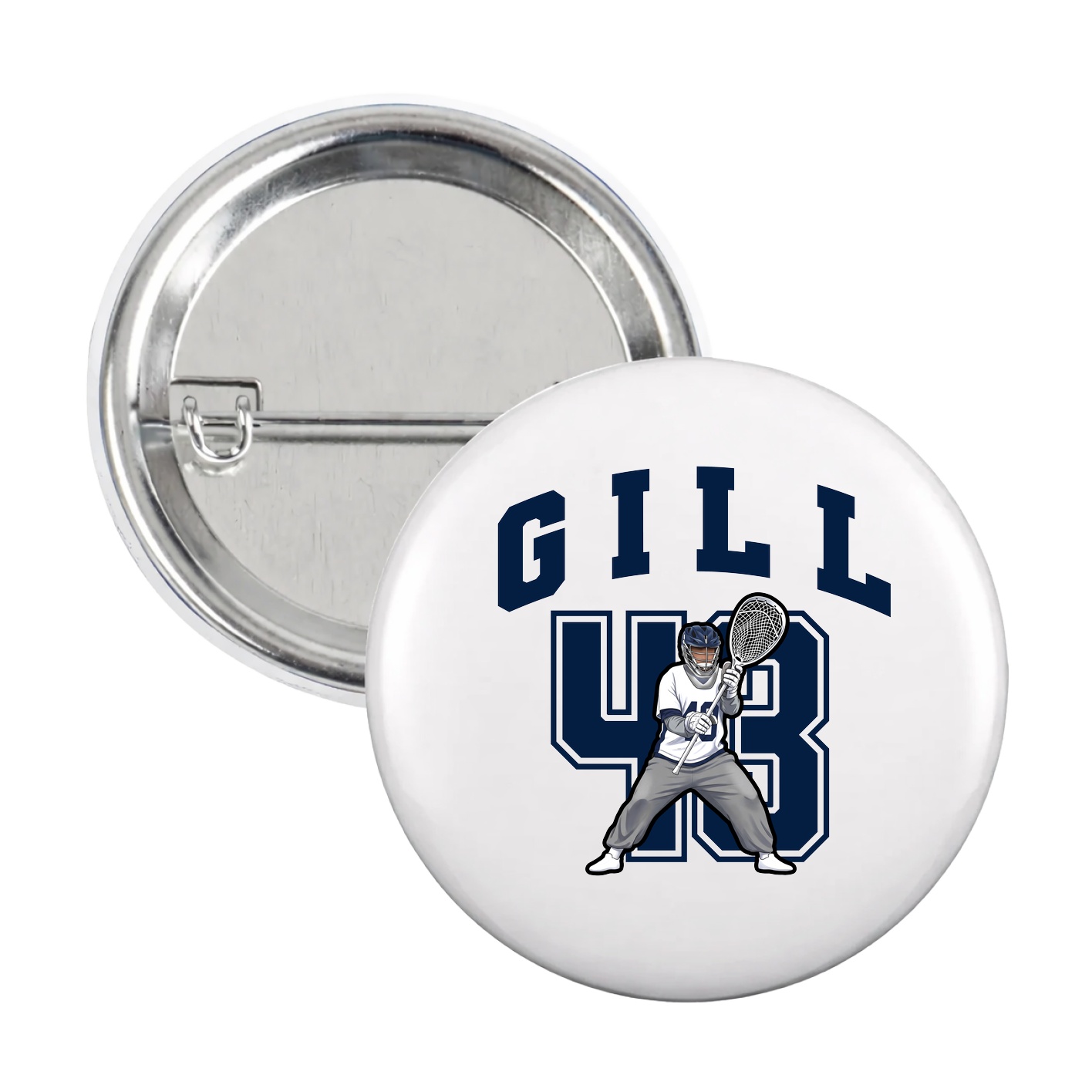 Game Day Button — Number in White