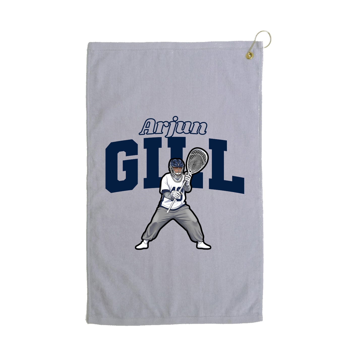Golf Towel — Name Arch in Grey