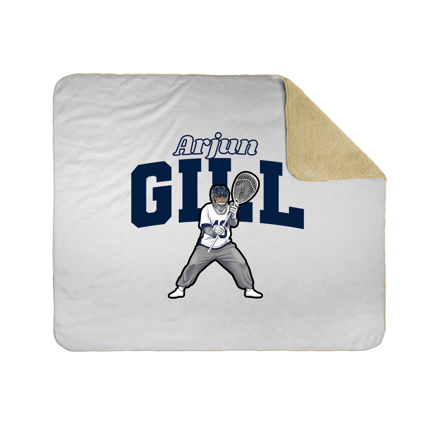 Throw Blanket — Name Arch in White