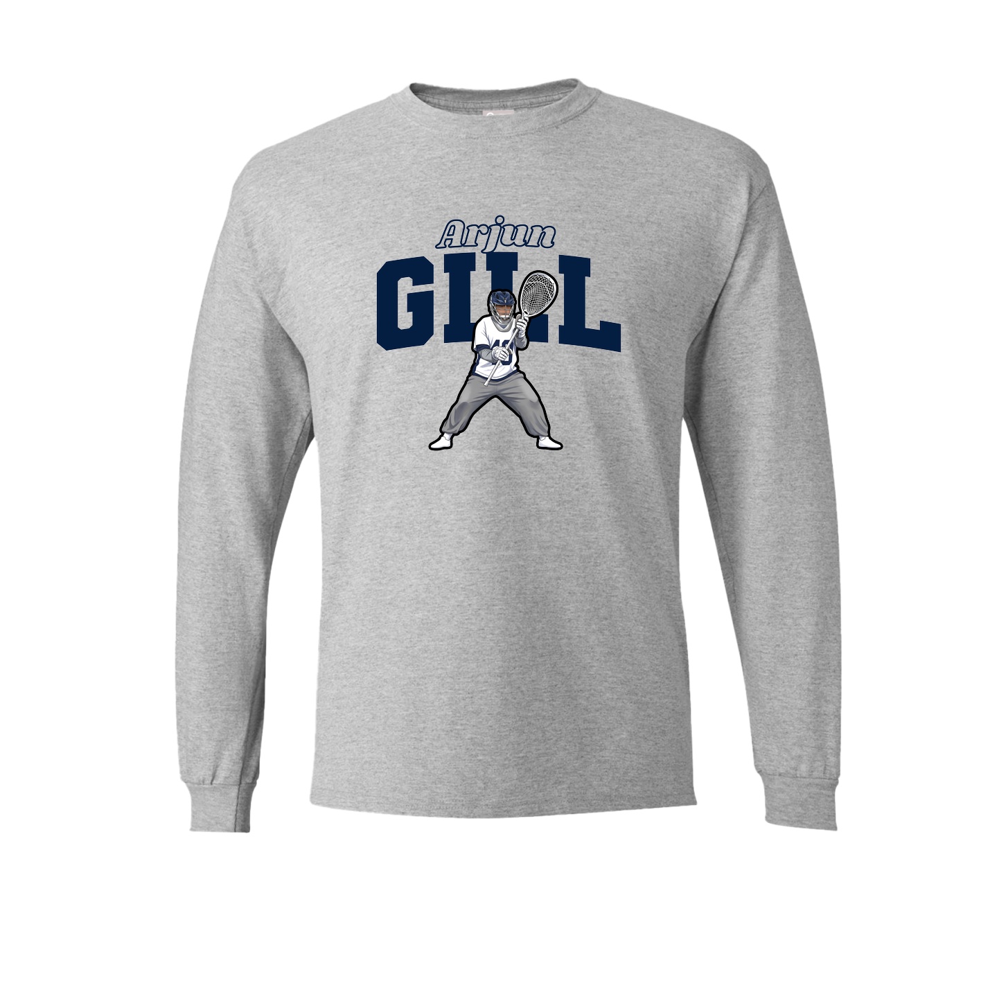 Long Sleeve Tee — Name Arch in Grey