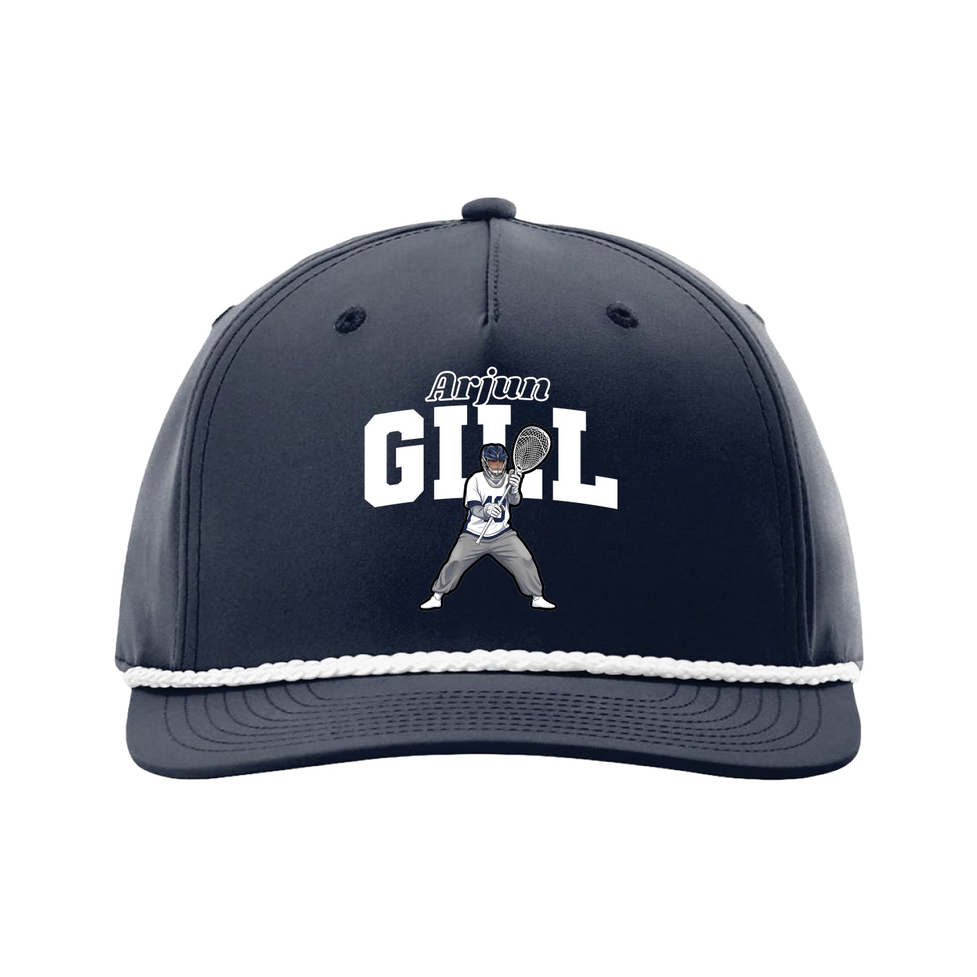 Five-Panel Classic Rope Cap — Name Arch in Navy
