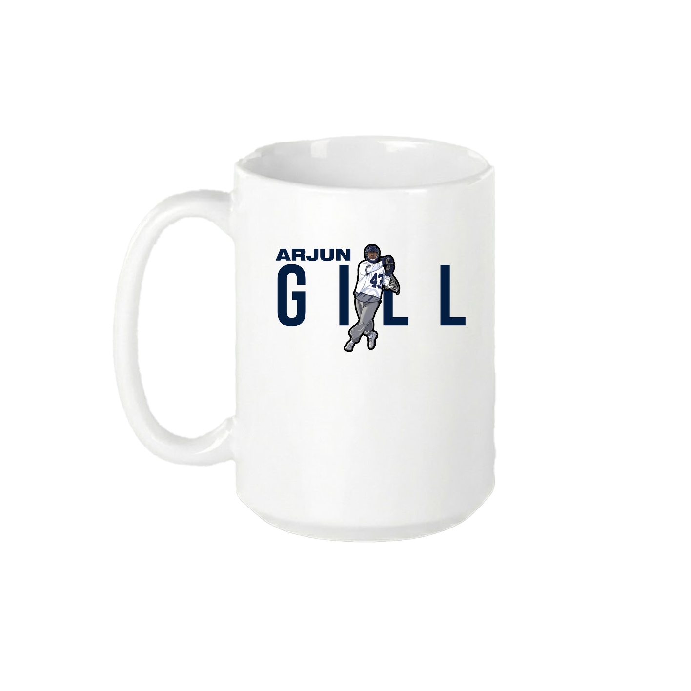15oz Coffee Mug — Player Name in White