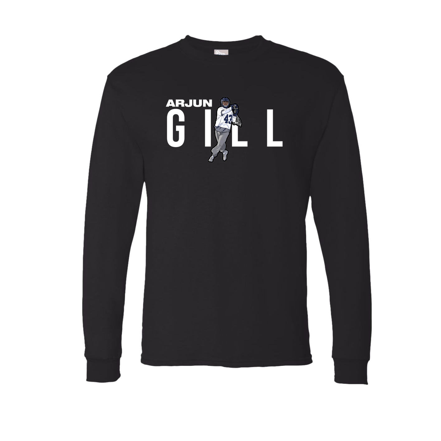 Long Sleeve Tee — Player Name in Black