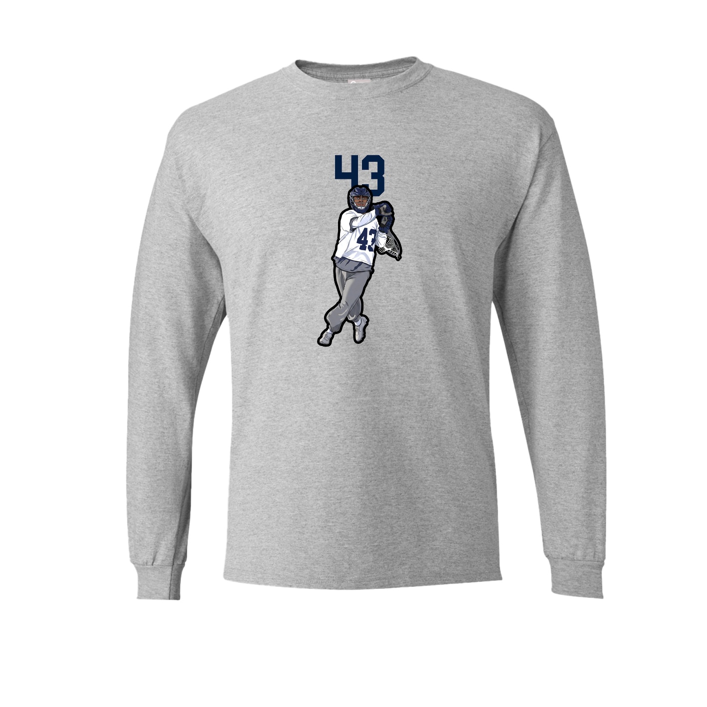Long Sleeve Tee — Number Top in Grey
