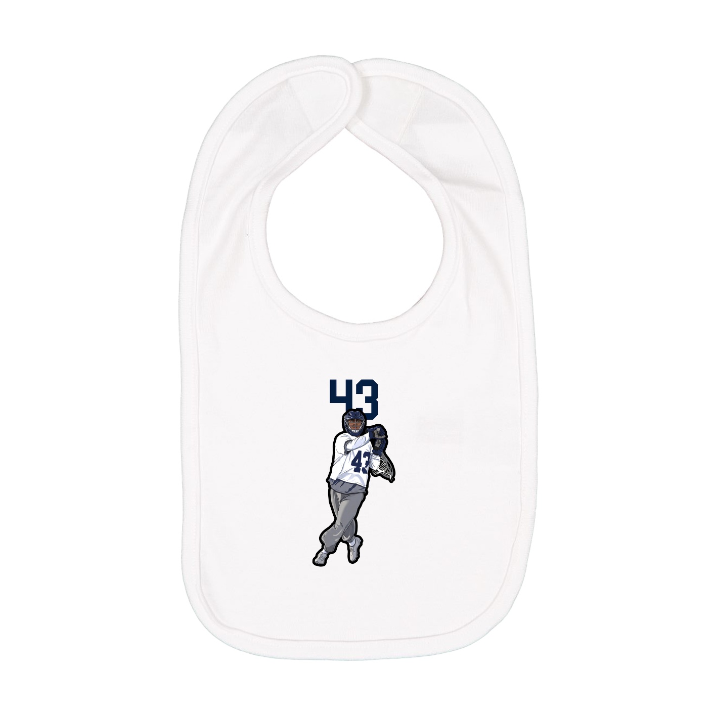 Infant Bib — Number Top in White