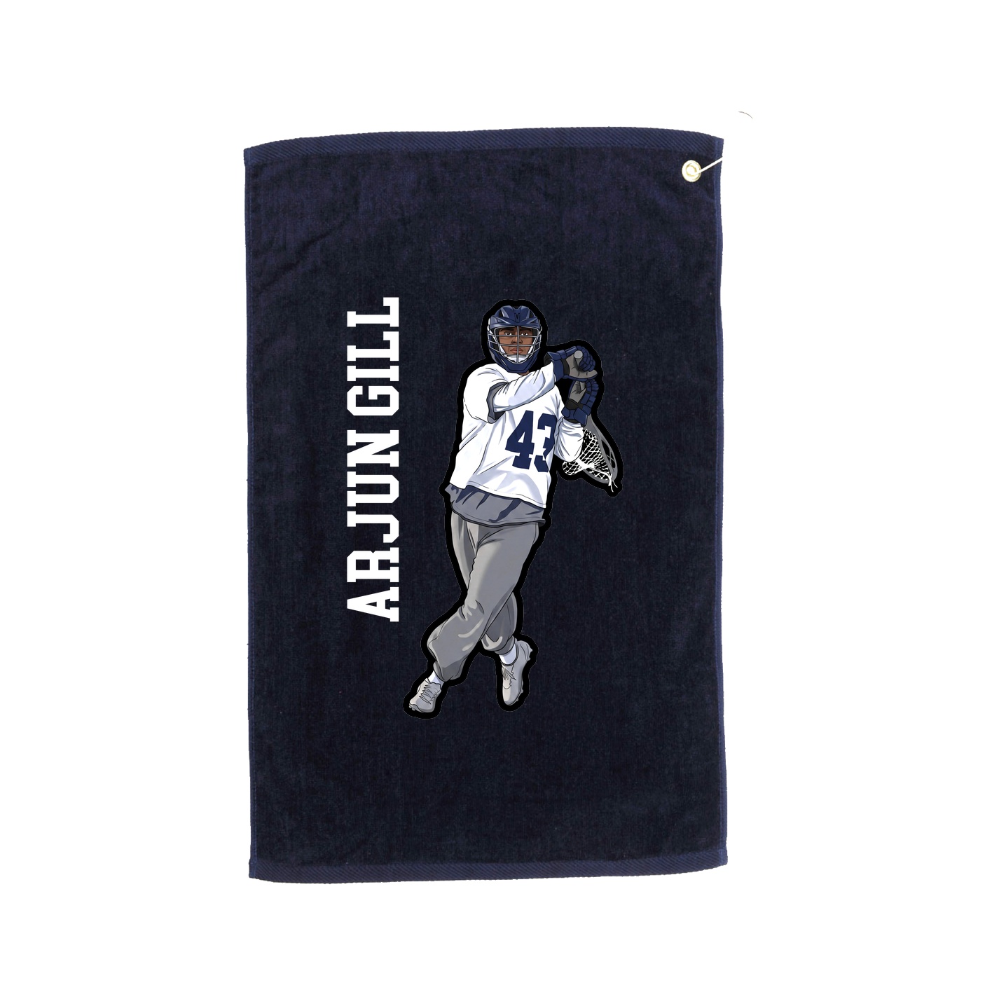 Golf Towel — Name Vertical in Navy
