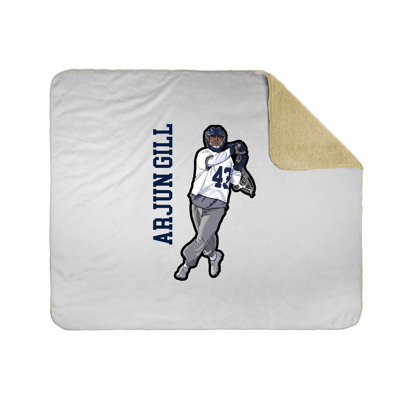Throw Blanket — Name Vertical in White