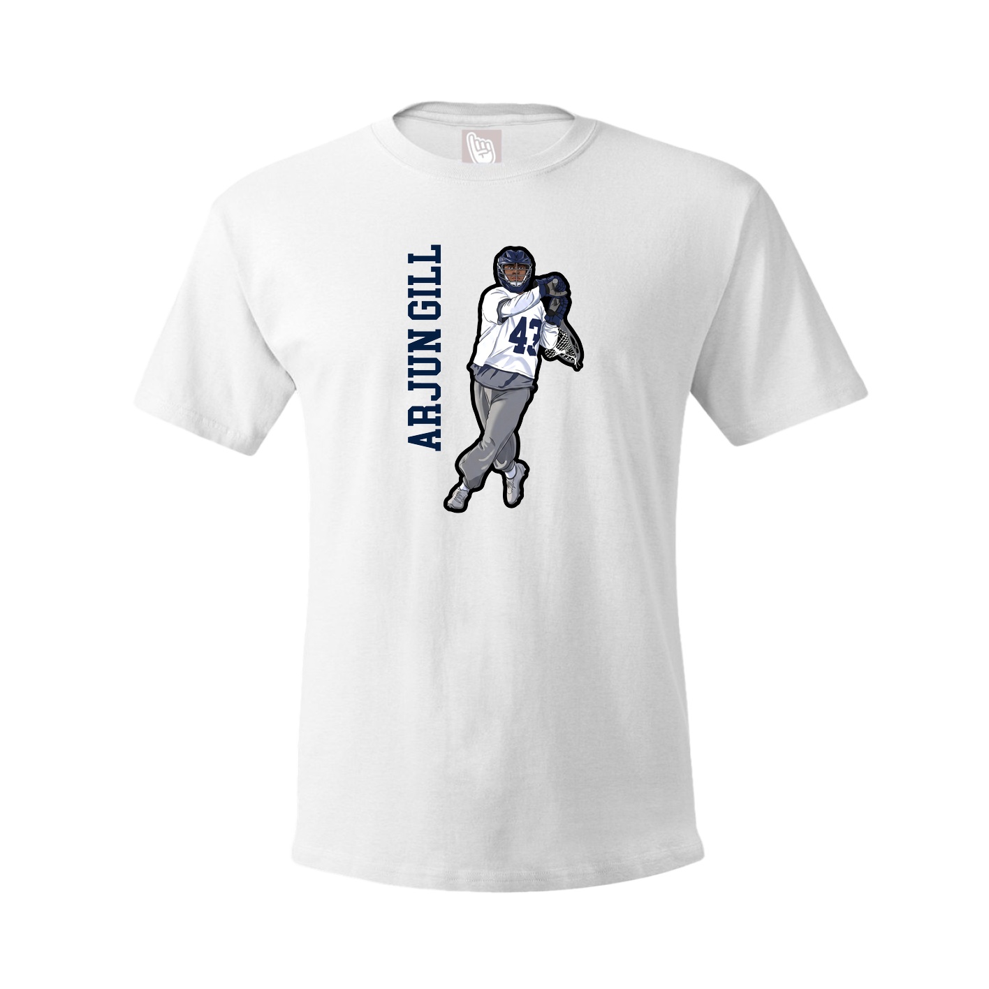 Youth Tee — Name Vertical in White