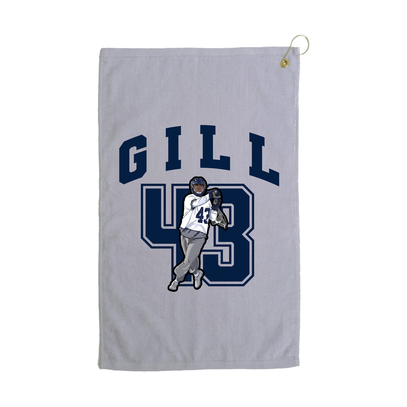 Golf Towel — Number in Grey