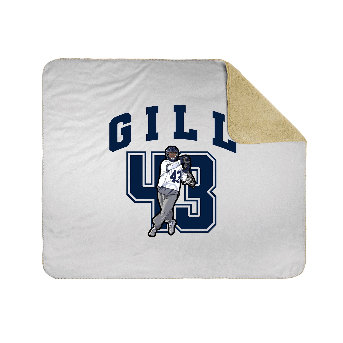 Throw Blanket — Number in White