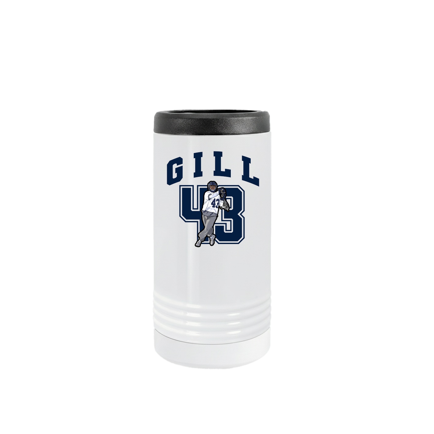 Slim Beverage Holder — Number in White