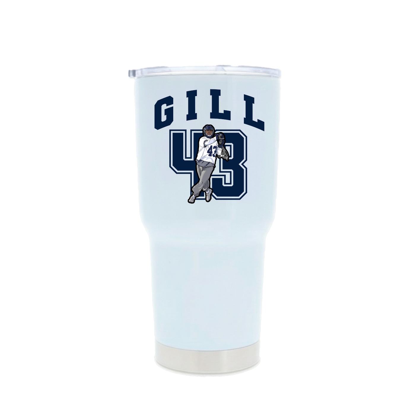 30oz Stainless Steel Tumbler — Number in White