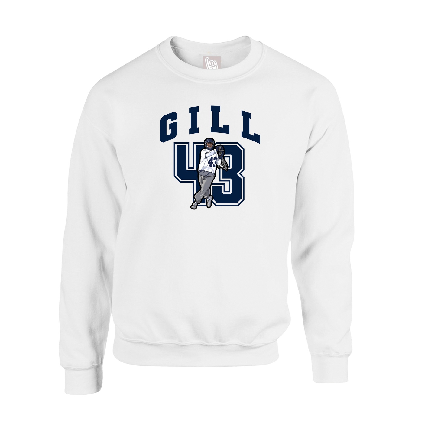 Fleece Crew — Number in White