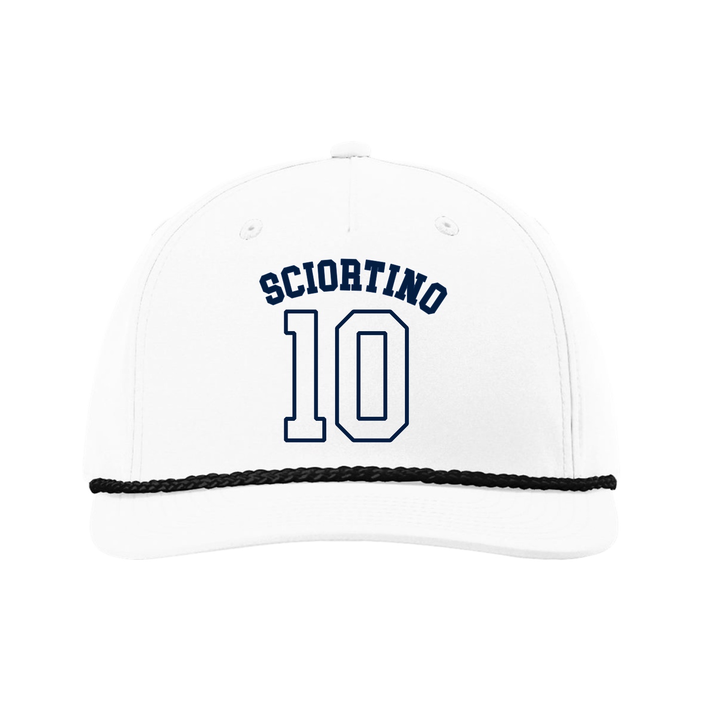 Five-Panel Classic Rope Cap — Shirsey Arch in White