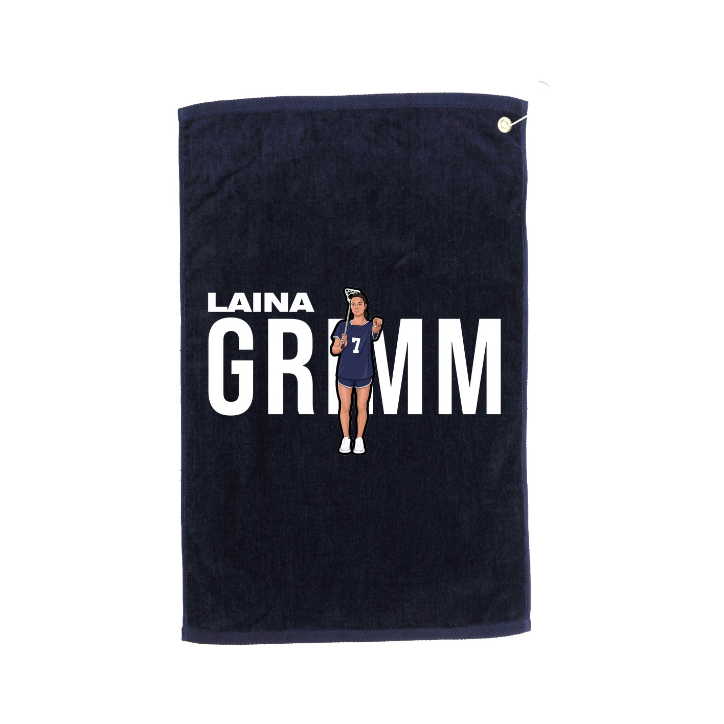 Golf Towel — Player Name in Navy