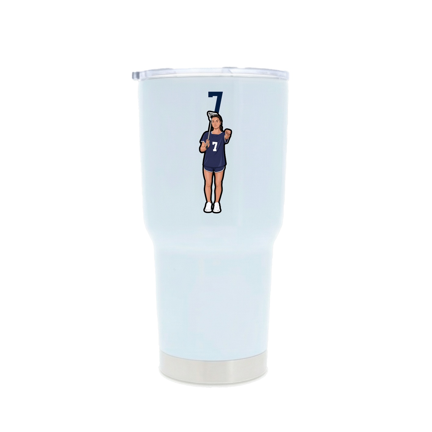 30oz Stainless Steel Tumbler — Number Top in White