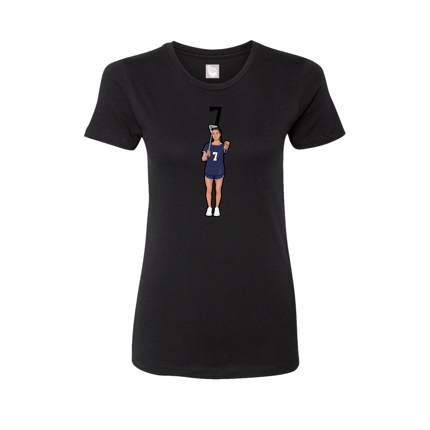 Fitted Women's Tee — Number Top in Black