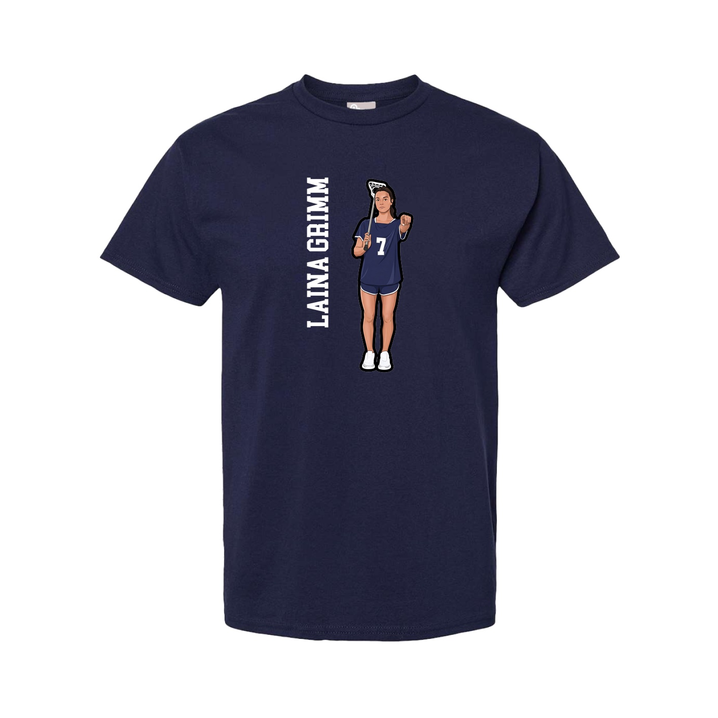 Youth Tee — Name Vertical in Navy