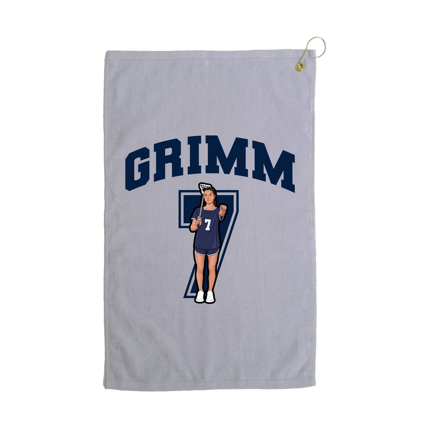 Golf Towel — Number in Grey