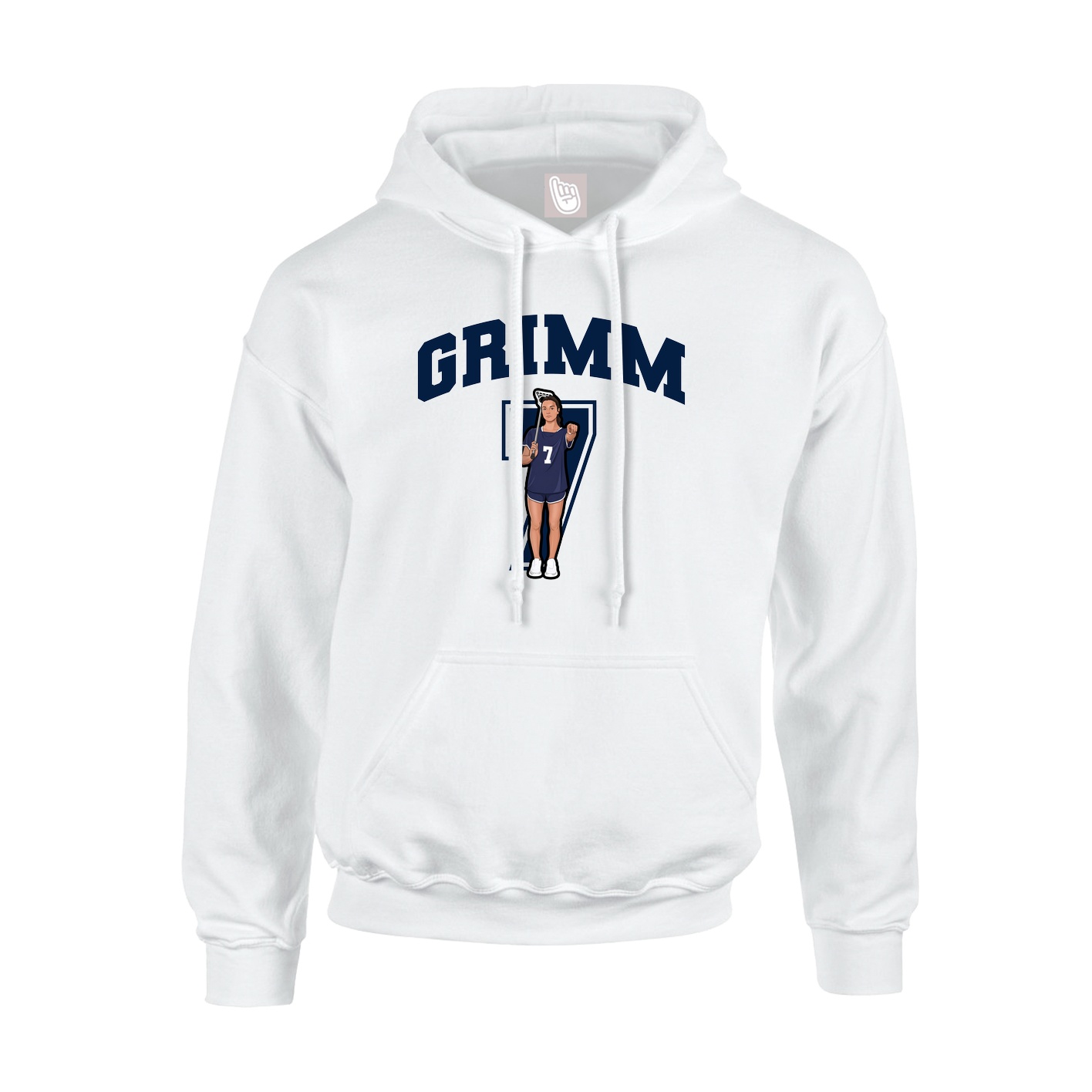 Youth Hoodie — Number in White