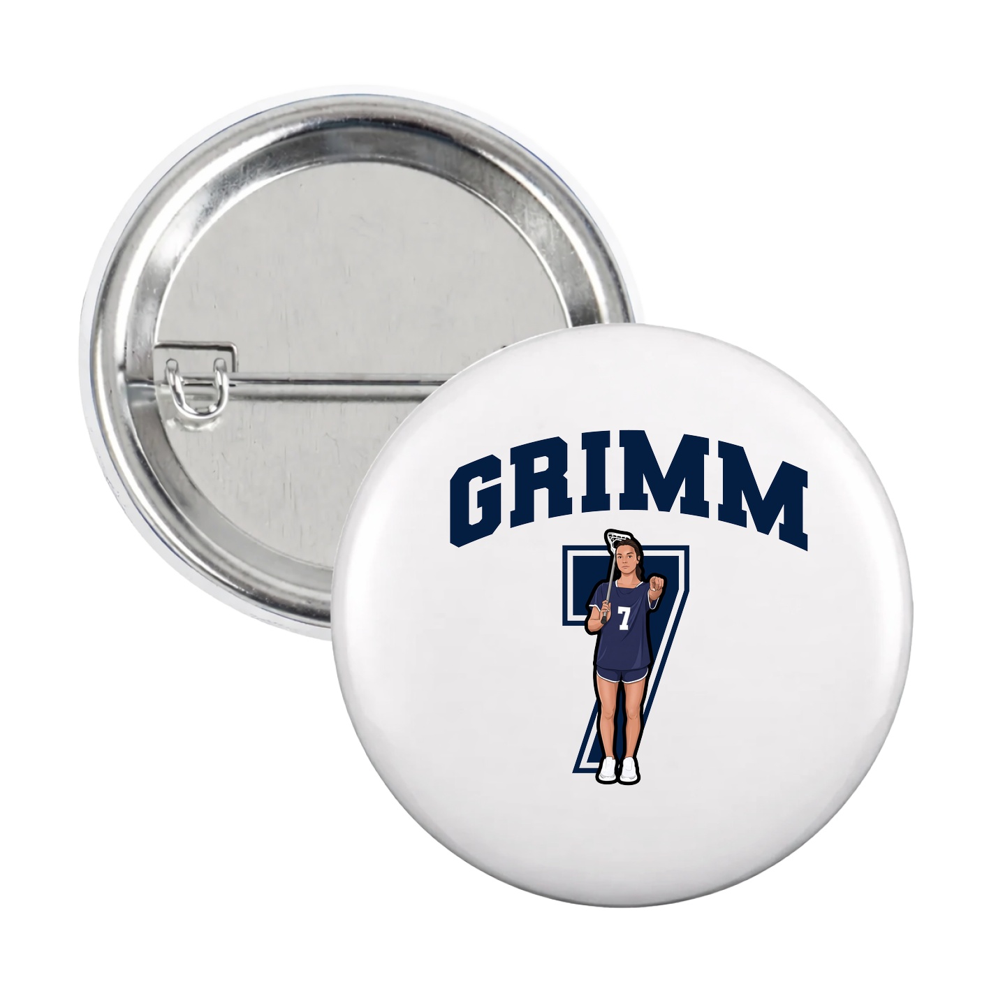 Game Day Button — Number in White