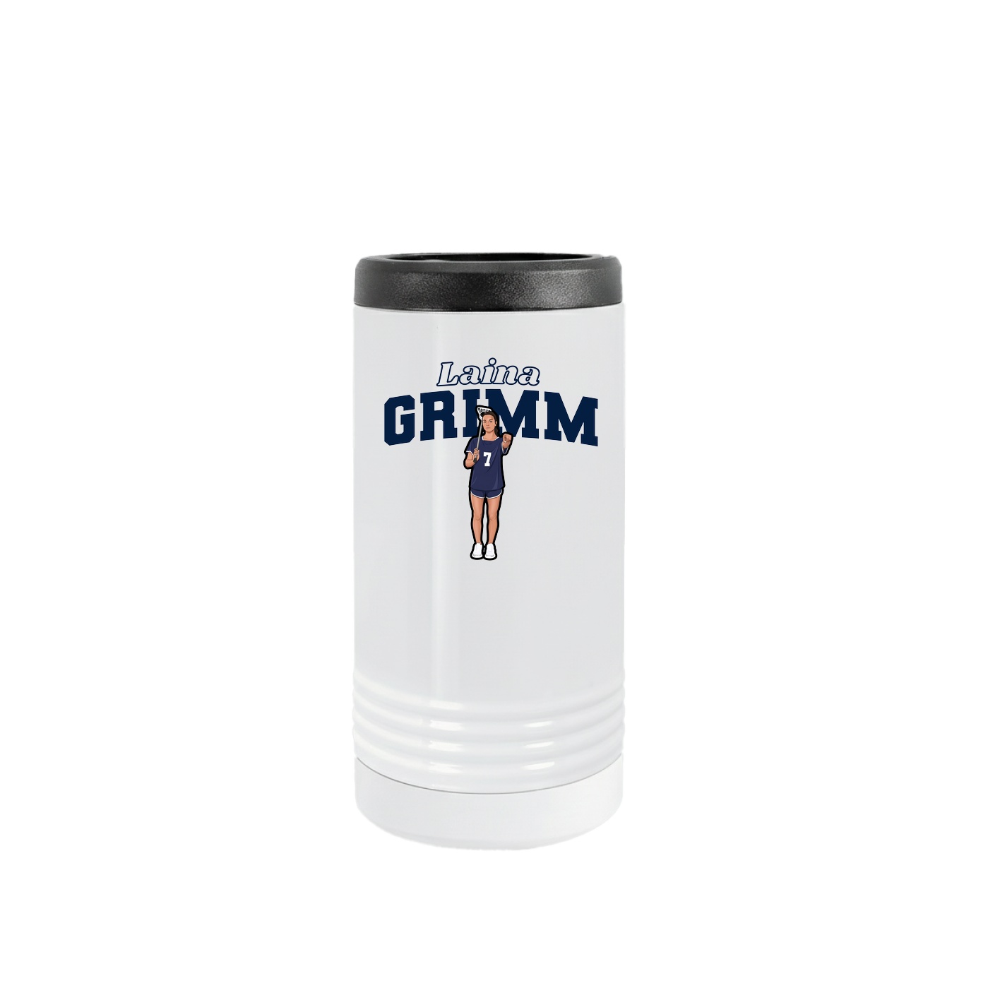 Slim Beverage Holder — Name Arch in White