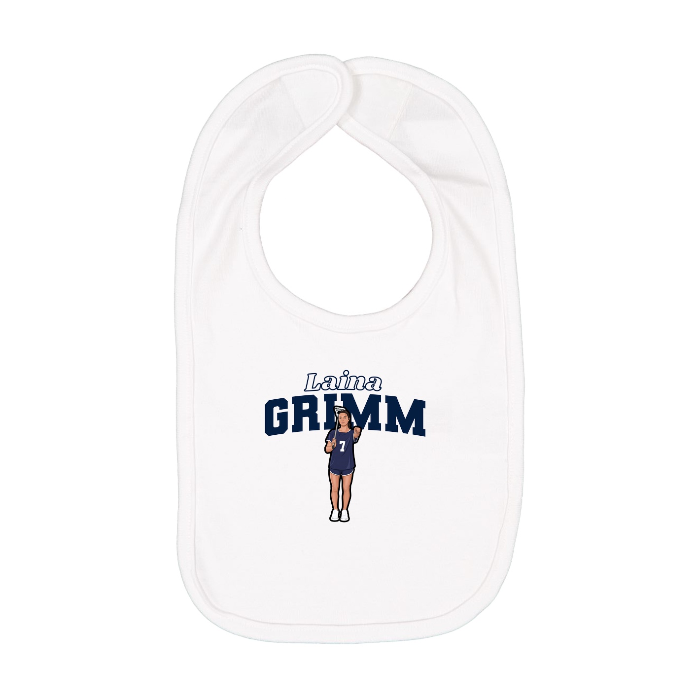 Infant Bib — Name Arch in White