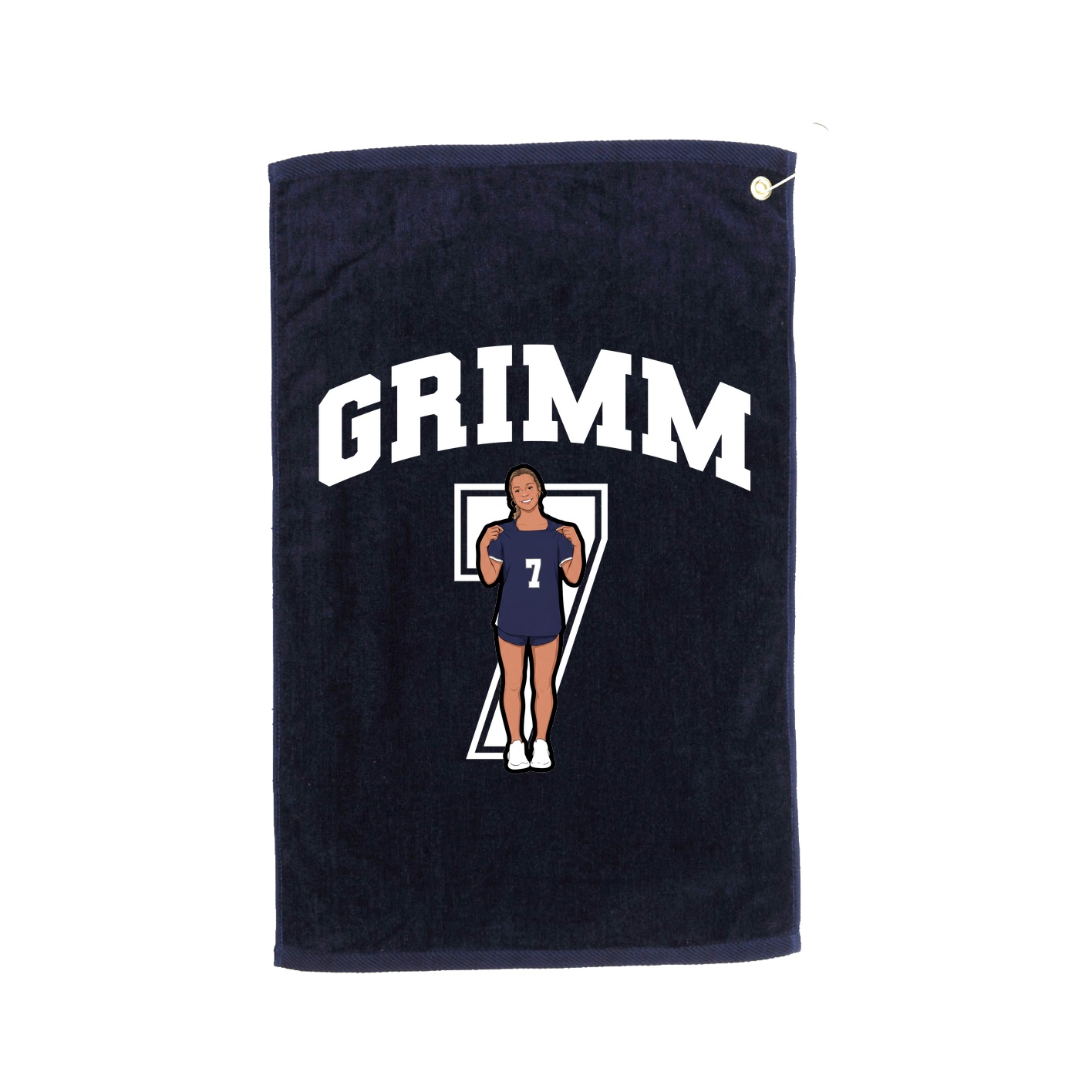 Golf Towel — Number in Navy