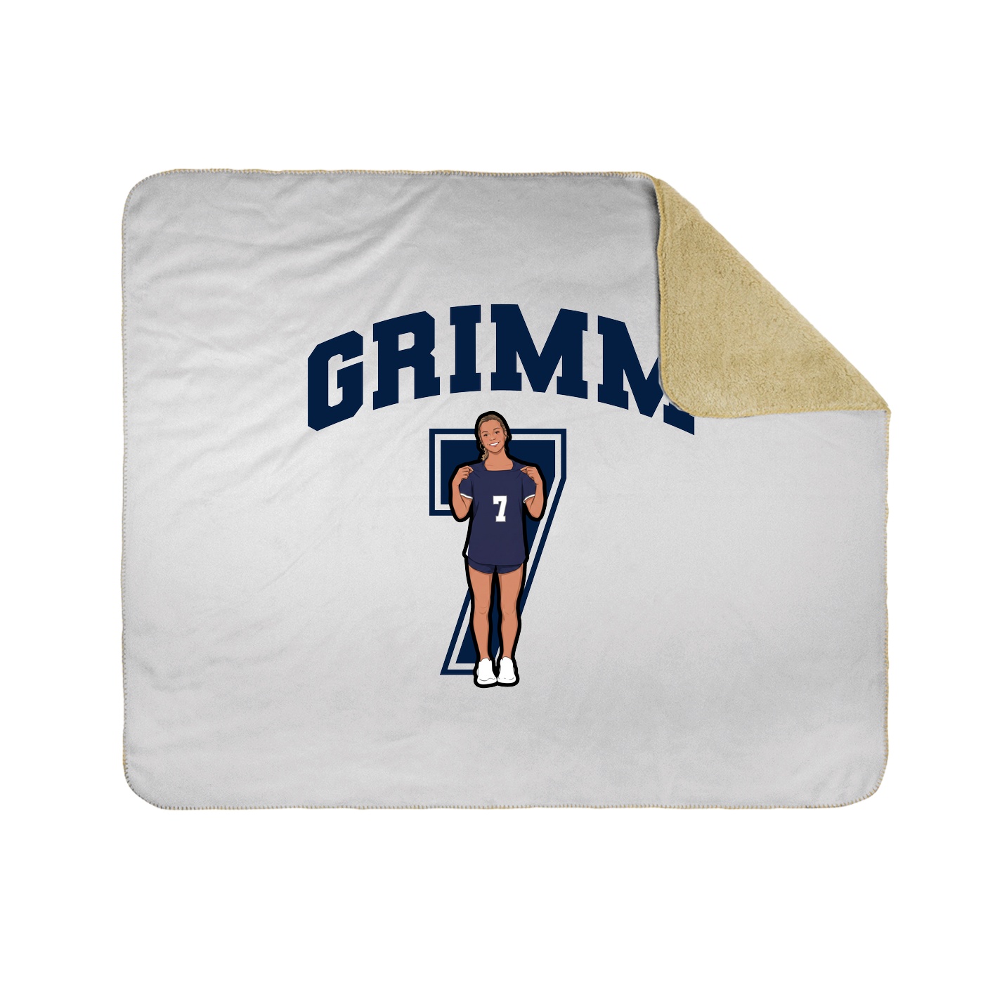 Throw Blanket — Number in White