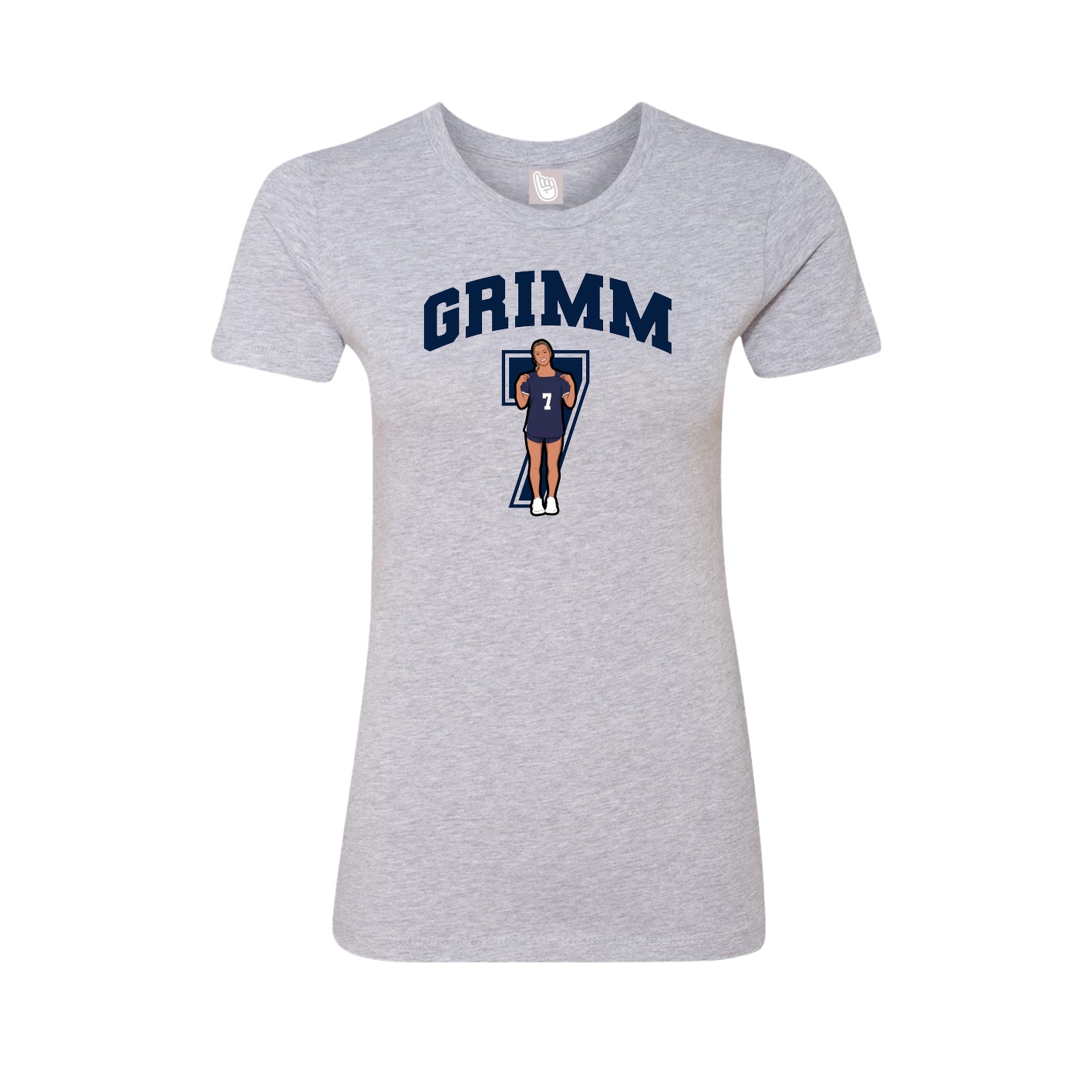 Fitted Women's Tee — Number in Grey